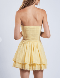 HAZEL & OLIVE SM/D20867A Wandering Hearts Mini Dress - Yellow