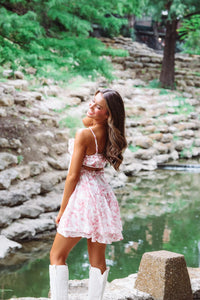 HAZEL & OLIVE SM/D20873D Heaven Sent Mini Dress - Maroon and White