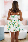 Refreshing Lemon Mini Dress - White, Yellow and Green-Hazel & Olive SM/D20935D-Small-