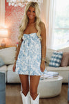 Misted Rose Mini Dress - Blue and White-Hazel & Olive SM/D20969D-Small-