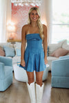 Hazel & Olive SM/D20982A Bluebird Days Denim Mini Dress - Washed Denim