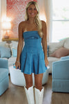 Hazel & Olive SM/D20982A Bluebird Days Denim Mini Dress - Washed Denim