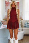 Hazel & Olive SM/D21002D Cool Bae Romper Dress - Maroon
