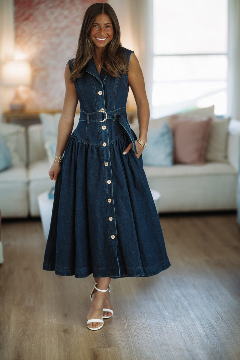 Tennessee Sunsets Maxi Dress - Dark Denim, Small | Hazel and Olive | Boutique Fashion Tennessee Sunsets Maxi Dress - Dark Denim, Small | Hazel and Olive | Boutique Fashion