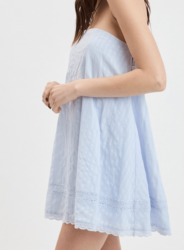 Hazel & Olive SM/D21096A Twirl Me Mini Dress - Blue