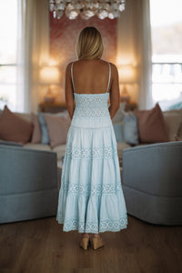 Hazel & Olive SM/D21099A Romance Edit Midi Dress - Baby Blue