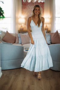 Hazel & Olive SM/D21099A Romance Edit Midi Dress - Baby Blue