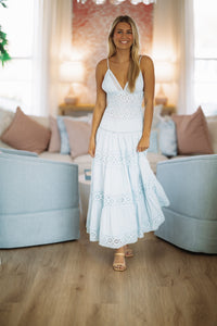 Hazel & Olive SM/D21099A Romance Edit Midi Dress - Baby Blue