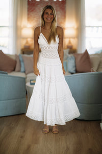 Hazel & Olive SM/D21099A Romance Edit Midi Dress - White