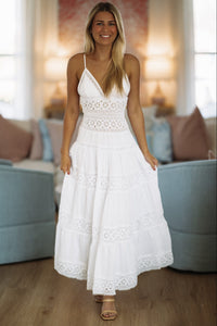 Hazel & Olive SM/D21099A Romance Edit Midi Dress - White