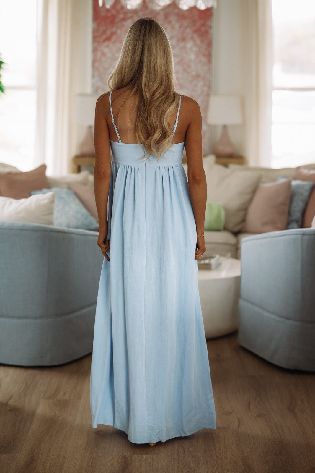 Hazel & Olive SM/D21101B 11:11 Maxi Dress -Baby Blue