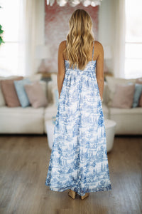 Hazel & Olive SM/D21101B 11:11 Maxi Dress - Navy and Off White