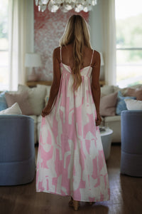 Hazel & Olive SM/D21101F 11:11 Maxi Dress - White and Pink