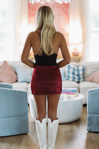 Hazel & Olive SM/SK40019K Fluid Motion Mini Skort - Wine