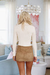 Hazel & Olive SM/SK40095A Buckled Beauty Mini Skirt - Tan