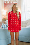 Hazel & Olive SM/SW70189A Hearts Abound Sweater - Red
