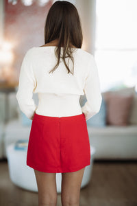 Hazel & Olive SM/SW70215A One Shot Knit Top - Ivory