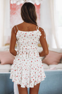 Rosebuds Crop Top - White and Fuchsia-HAZEL & OLIVE SM/T10422A-Small-