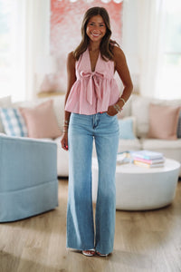 Rosy Glow Halter Top - Pink-Hazel & Olive SM/T10467A-Small-