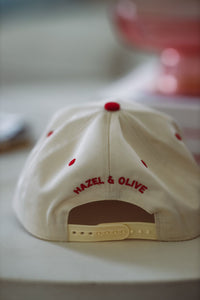 Smoke Show Snapback Hap - Red and Cream-HAZEL & OLIVE-
