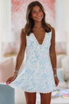 Every Little Step Mini Dress - White and Blue-Hazel & Olive SM/D20948G-Small-