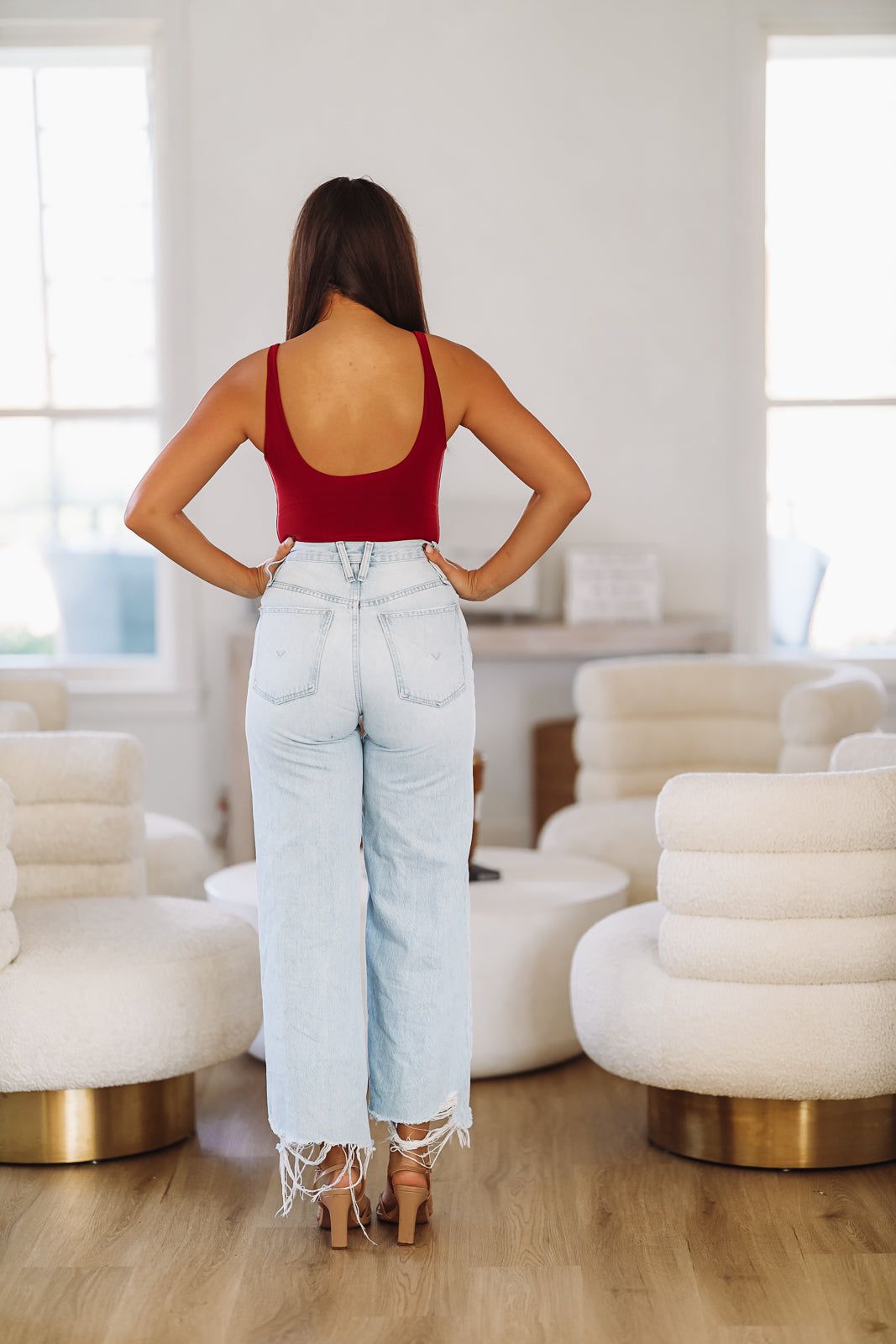 Snatched Tank Bodysuit - Burgundy-HAZEL & OLIVE-Small-