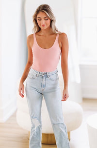 Snatched Tank Bodysuit - Rose-HAZEL & OLIVE-Small-