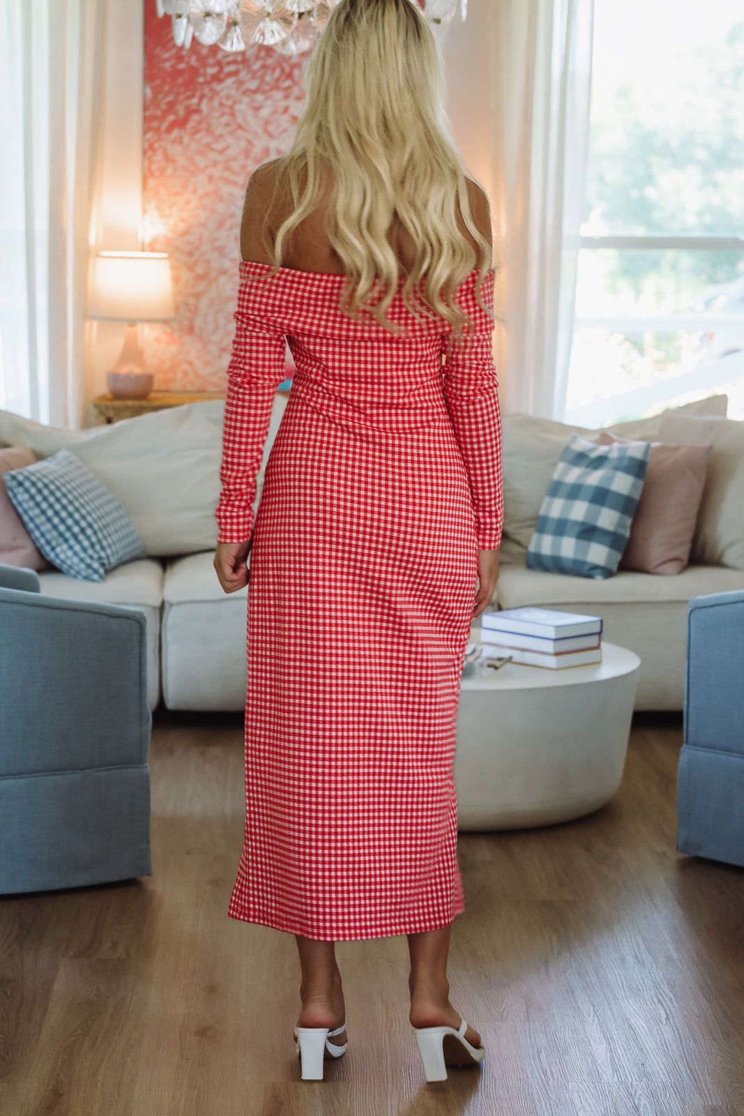 The Little Things Midi Dress - Red and White-Hazel & Olive SS1689D-XSmall-