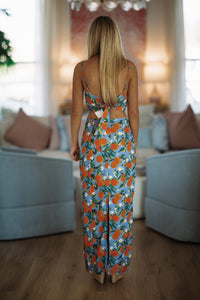 Hazel & Olive ST4068D14/S Barefoot Grove Maxi Skirt - Orange and Blue