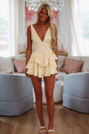 Good as Gold Romper Dress - Yellow-HAZEL & OLIVE ST5050D06-XSmall-