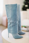 Statement Making Foldover Boots - Denim-HAZEL & OLIVE-5.5-