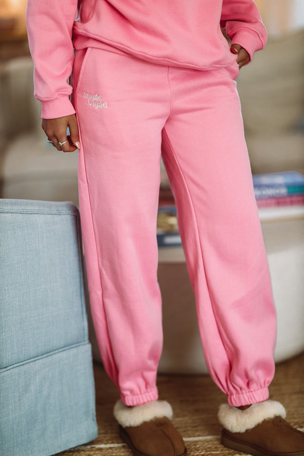 Stupid Cupid Sweatpants - Pink-HAZEL & OLIVE-Small-