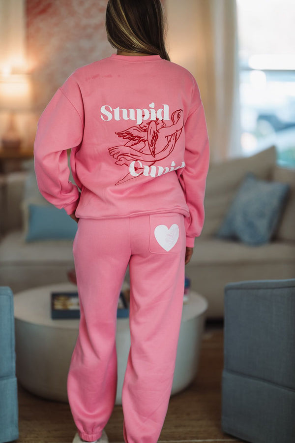 Stupid Cupid Sweatshirt - Pink-HAZEL & OLIVE-Small-