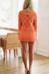 HAZEL & OLIVE Summer Spritz Crop Cardigan and Skirt Set - Orange