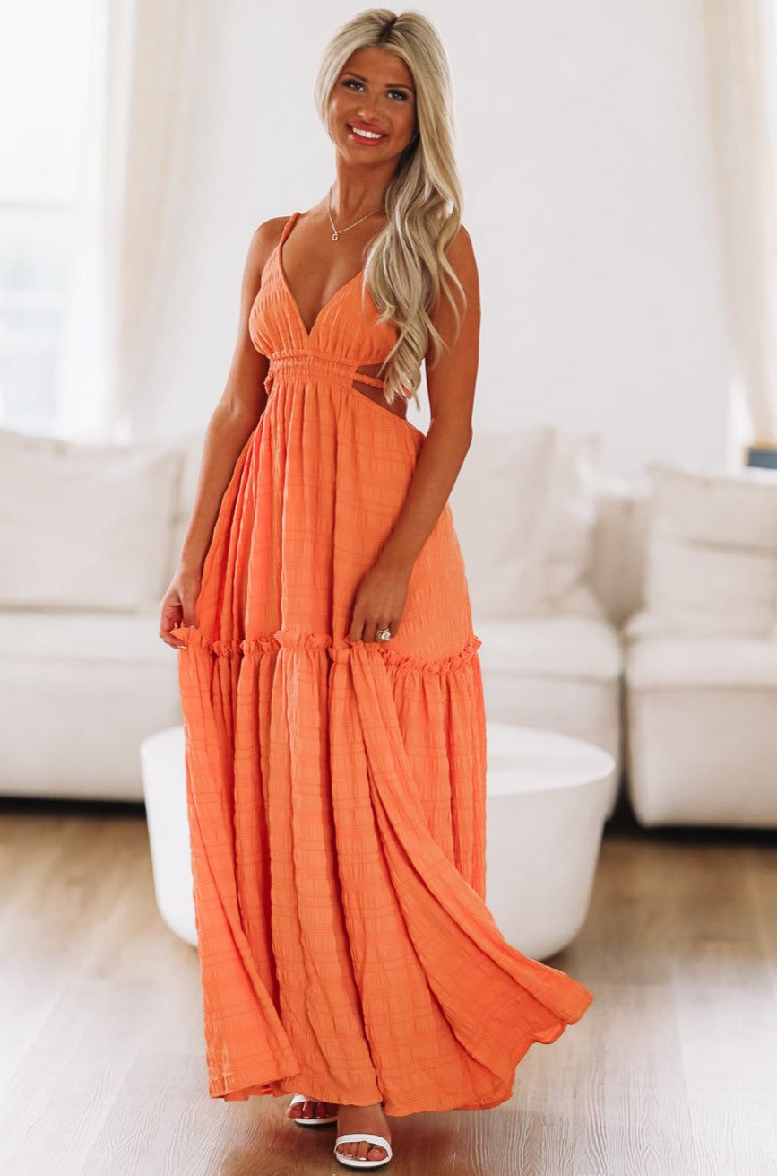 HAZEL & OLIVE Summer Summer Time Maxi Dress - Orange