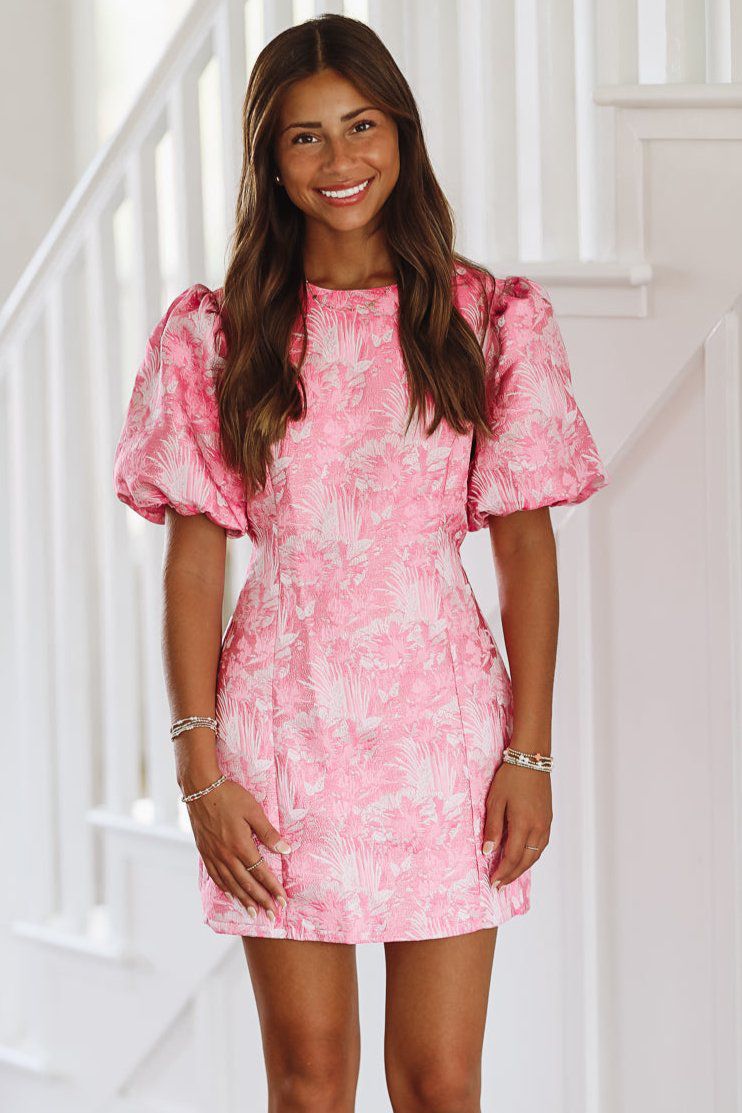 SuperBloom Mini Dress - Pink-HAZEL & OLIVE-Small-