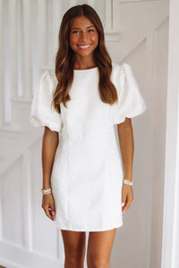 SuperBloom Mini Dress - White-HAZEL & OLIVE D6224-Small-