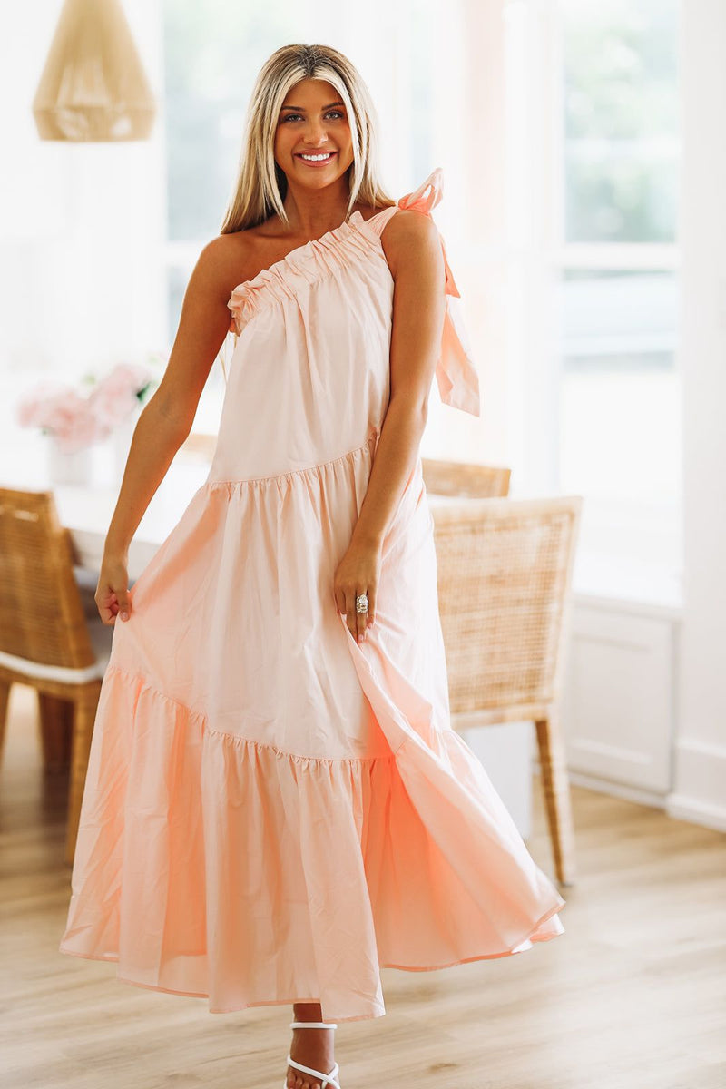 HAZEL & OLIVE Sweet as a Peach Maxi Dress - Light Pink