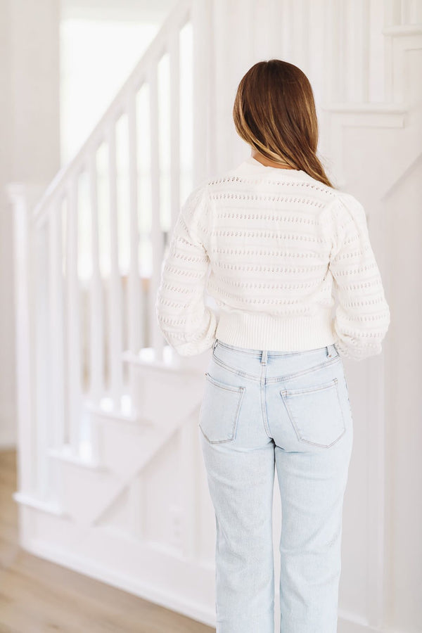 Sweet as Sugar Bow Sweater - Ivory and Black-HAZEL & OLIVE-Small-