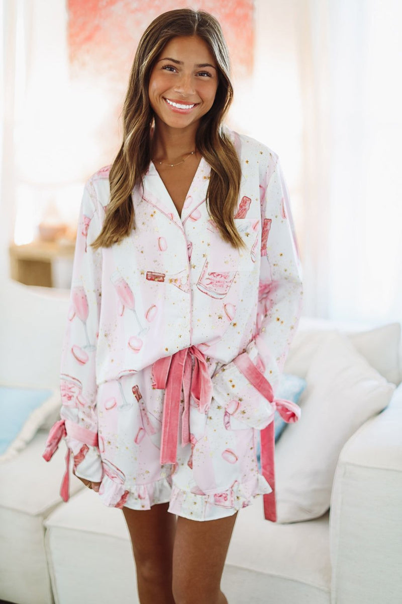 Sweet Treats Pajama Shorts - Pink-HAZEL & OLIVE-Small-