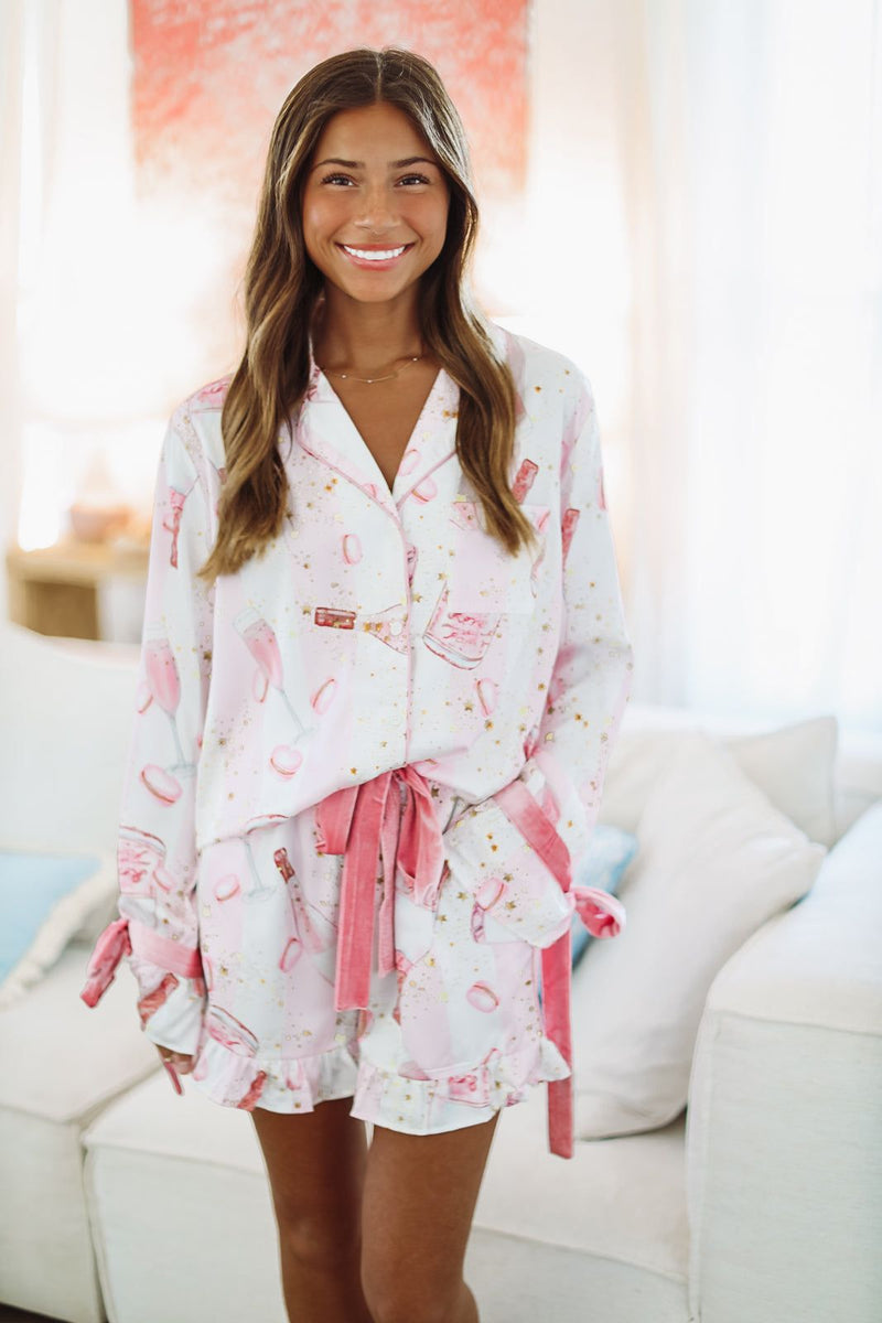 Sweet Treats Pajama Shorts - Pink-HAZEL & OLIVE-Small-