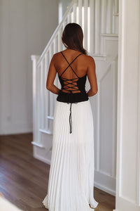 Sweetest Memories Maxi Dress - Ivory and Black-HAZEL & OLIVE-Small-