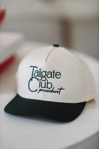 Tailgate Club President Two Toned Snapback Hat - Beige and Green-HAZEL & OLIVE-
