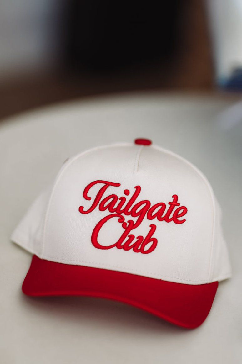 Tailgate Club Snapback Cap - Red and Cream-HAZEL & OLIVE-