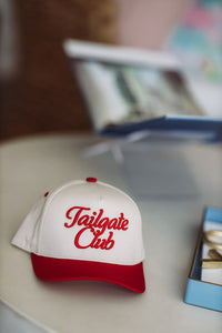 Tailgate Club Snapback Cap - Red and Cream-HAZEL & OLIVE-