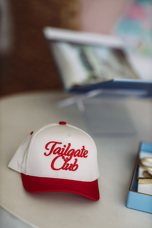 Tailgate Club Snapback Cap - Red and Cream-HAZEL & OLIVE-