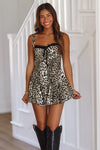 Take a Turn Leopard Mini Romper Dress - Brown and Black-HAZEL & OLIVE-Small-