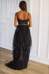 The Bradshaw Maxi Gown Dress - Black-HAZEL & OLIVE-Small-