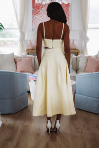 The Keeper Crop Top and Midi Skirt Set - Yellow-HAZEL & OLIVE MST8218-Small-