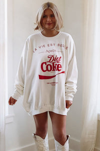 The Laundry Room Life is Beautiful After Diet Coke Jumper Pullover - White-HAZEL & OLIVE-Small-